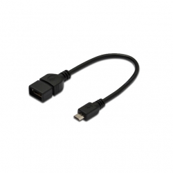 CAVO ADATTATORE USB 2.0 OTG 20CM BLACK - DIGITUS