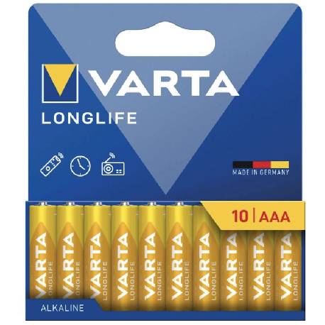 VARTA LONGLIFE - BLISTER 10 BATTERIE MINISTILO AAA
