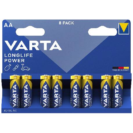 VARTA LONGLIFE POWER - BLISTER 8 BATTERIE STILO AA 