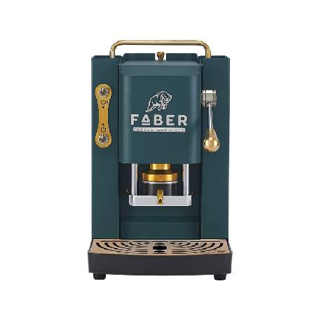 FABER PRO DELUXE 3.0  BRITISH GREEN BRASS - MACCHINA CAFFÈ A CIALDE - ELETTROVALVOLA - PORTACIALDA ESTRAIBILE