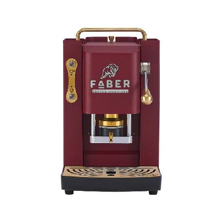 FABER PRO DELUXE 3.0  CHERRY RED BRASS - MACCHINA CAFFÈ A CIALDE - ELETTROVALVOLA - PORTACIALDA ESTRAIBILE